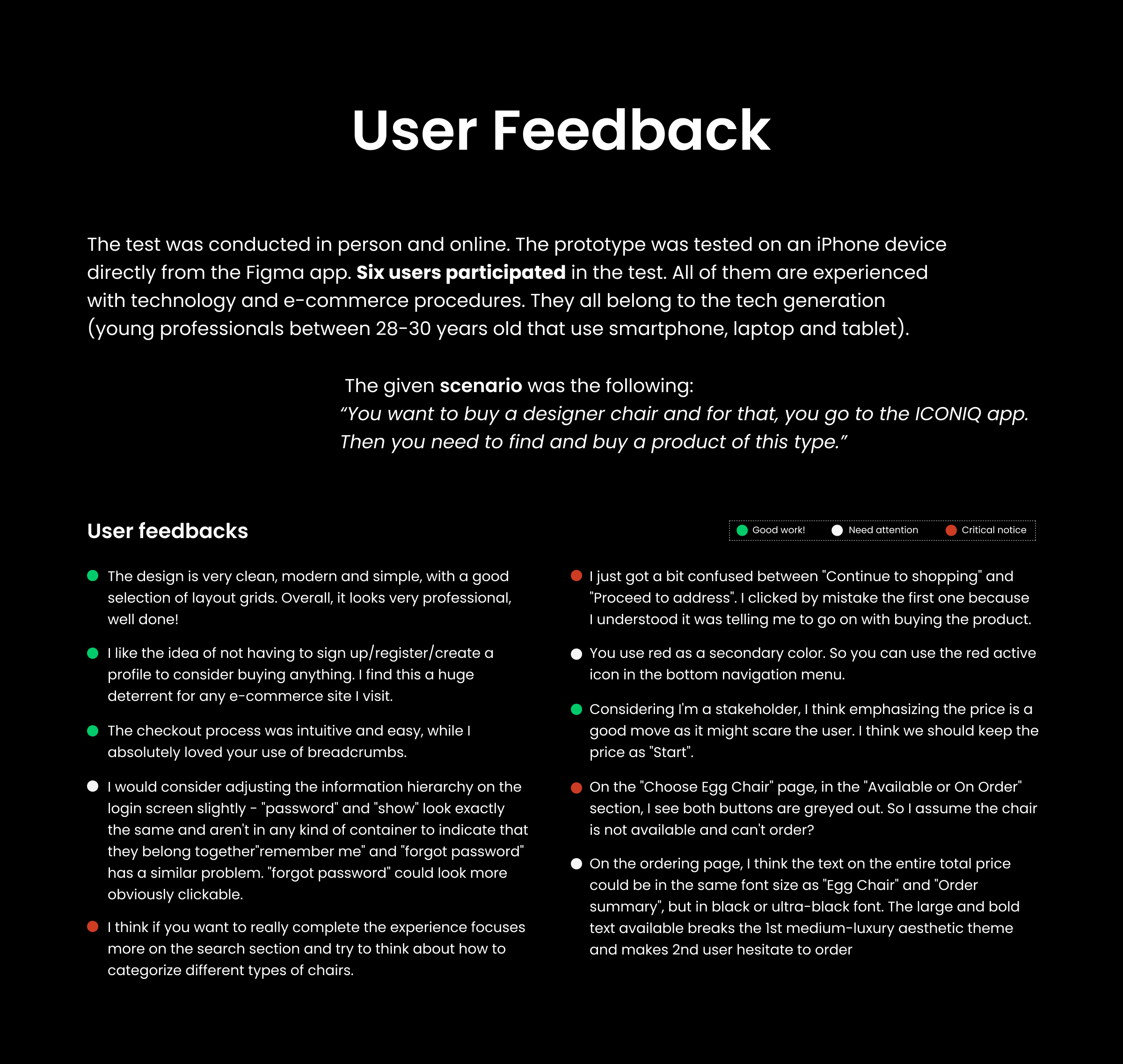 Image of user feedback